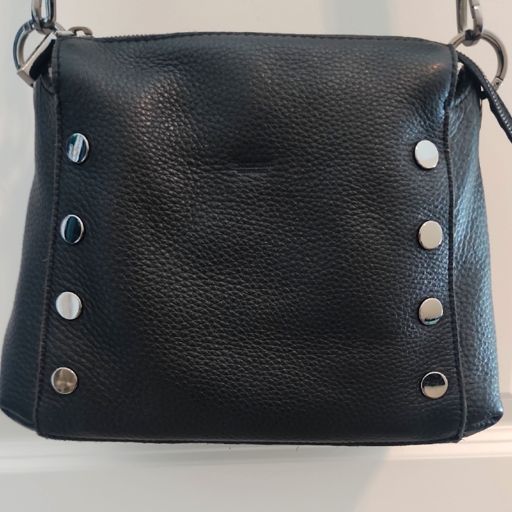 Hammitt Black Leather Crossbody Bag with Silver Studs
